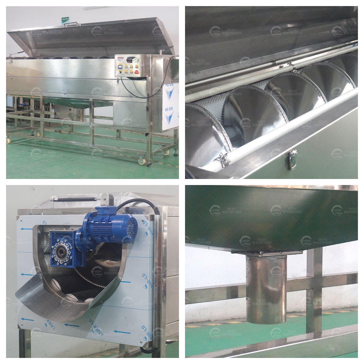 large model potato washing and peeling machine